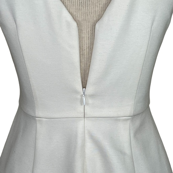 Trina Turk Ivory White Knit Cocktail Sheath Dress Faceted Beaded Neckline 4 NWT - Picture 8 of 15